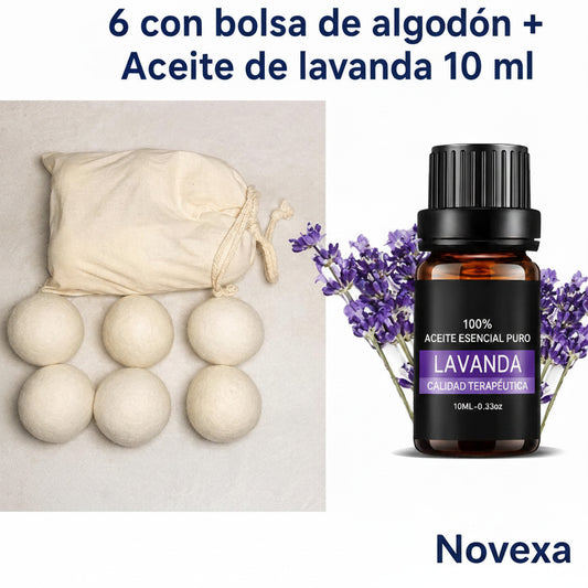 Kit de Bolas para Secadora con Aceite Esencial de Lavanda