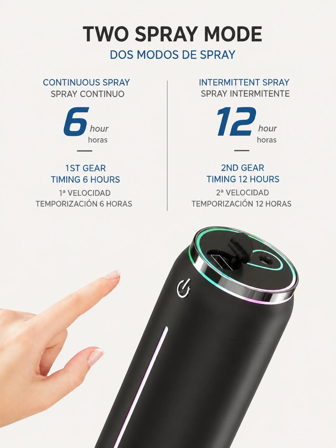 Humidificador y Difusor de Aroma USB para coche 220ml