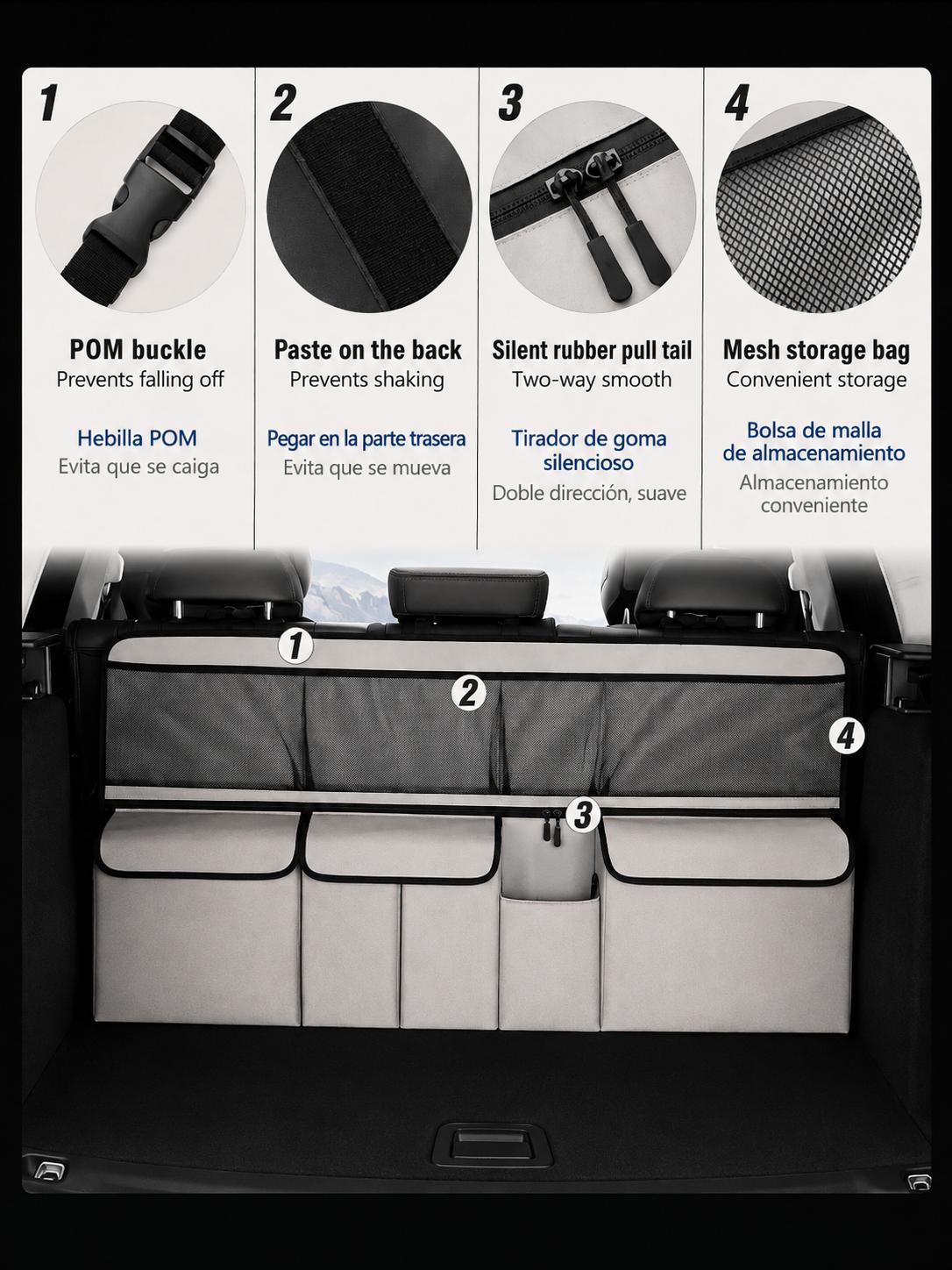 Organizador de Maletero Plegable de Fieltro para Coche