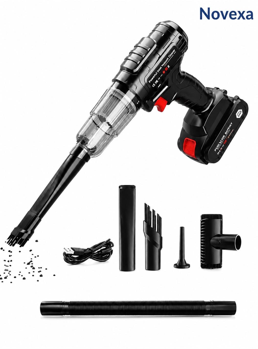 Aspiradora de Mano Inalámbrica 120W para Coche y Hogar| Potente, Compacta y Recargable