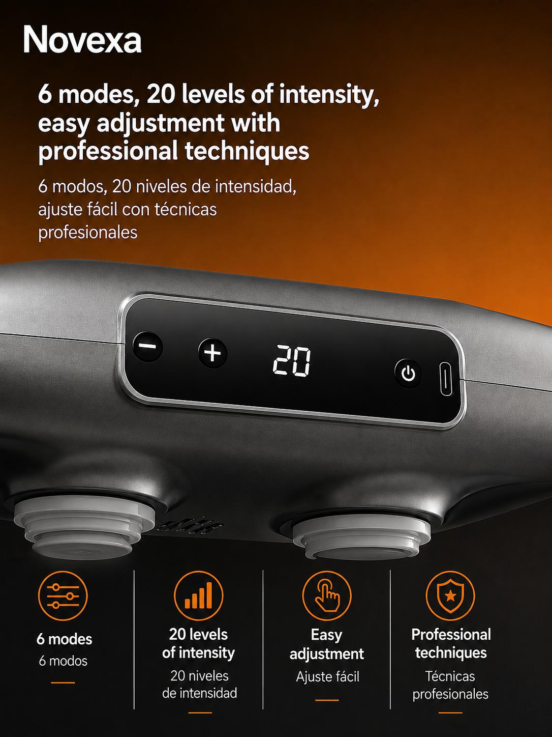Masajeador Muscular Profesional de 4 Cabezales