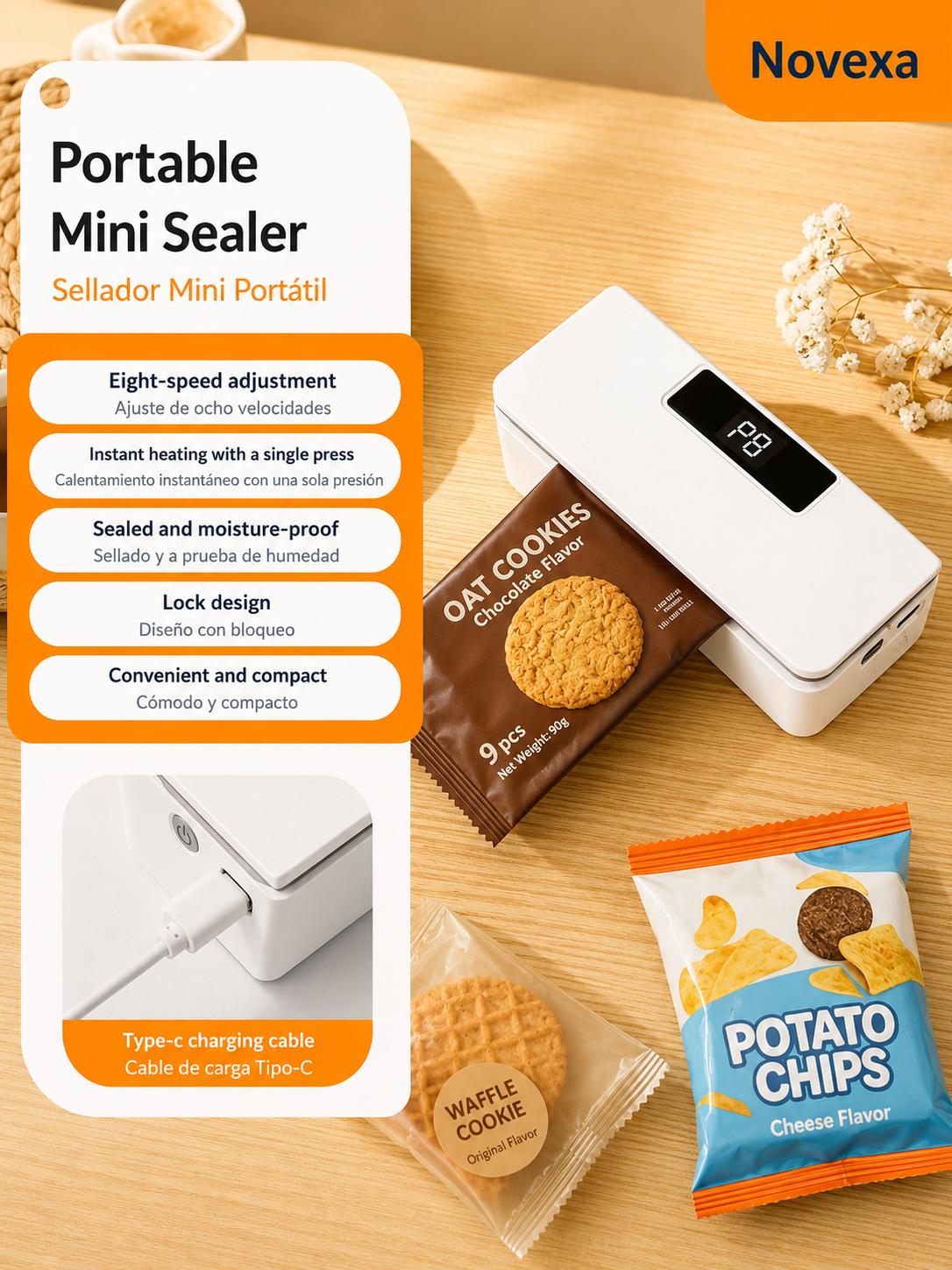Mini Sellador de Bolsas Recargable
