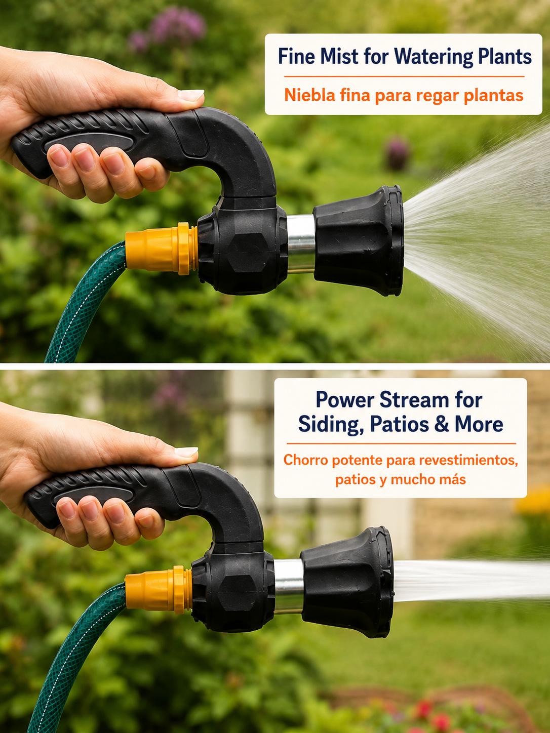 Pistola Multifunción de Agua para Jardín, Coche y Terraza